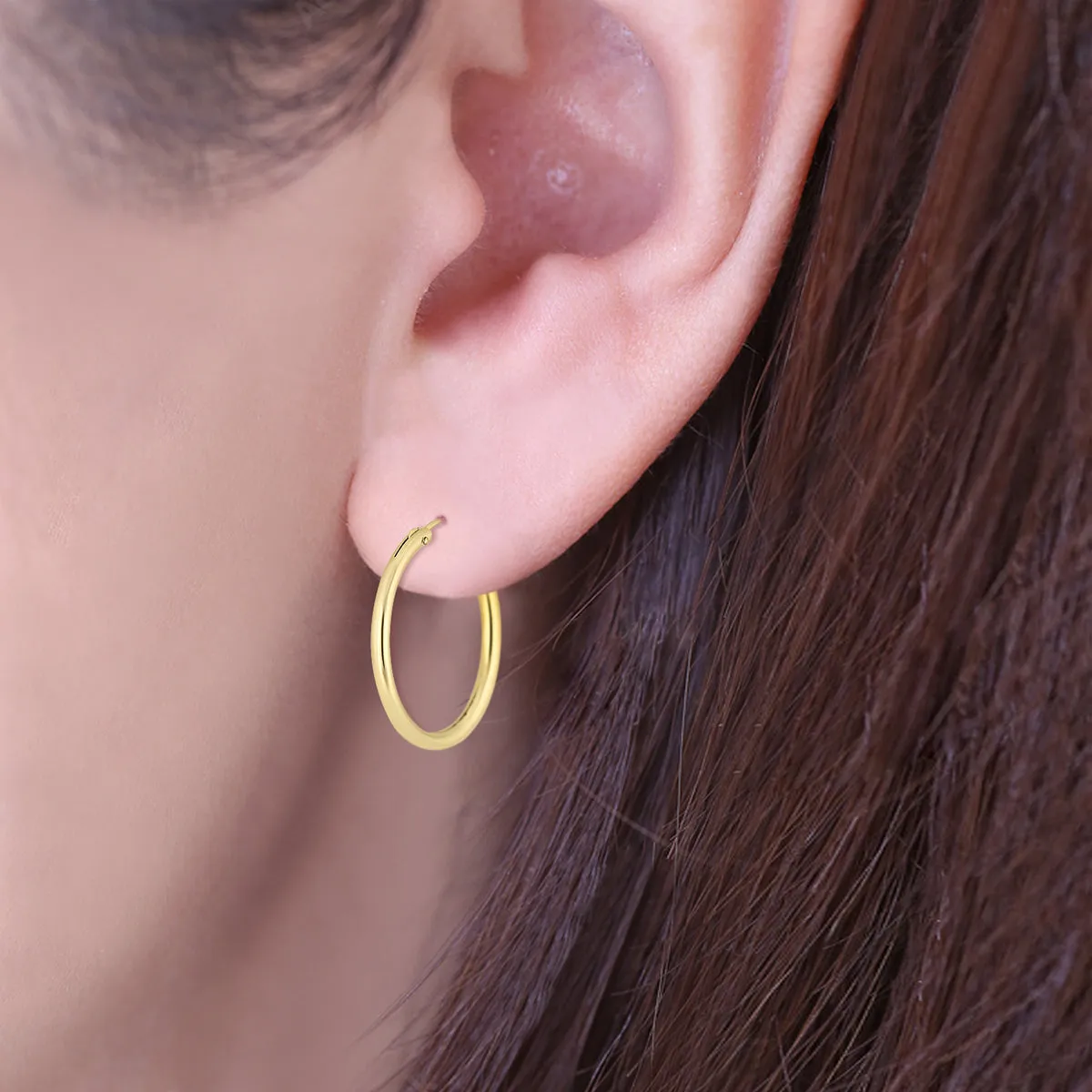14K  Filled Hoop Earrings 27Mm