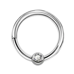 16G Clear CZ Hinged Segment Daith Septum Ring 16G Clear CZ Hinged Segment Daith Septum Ring