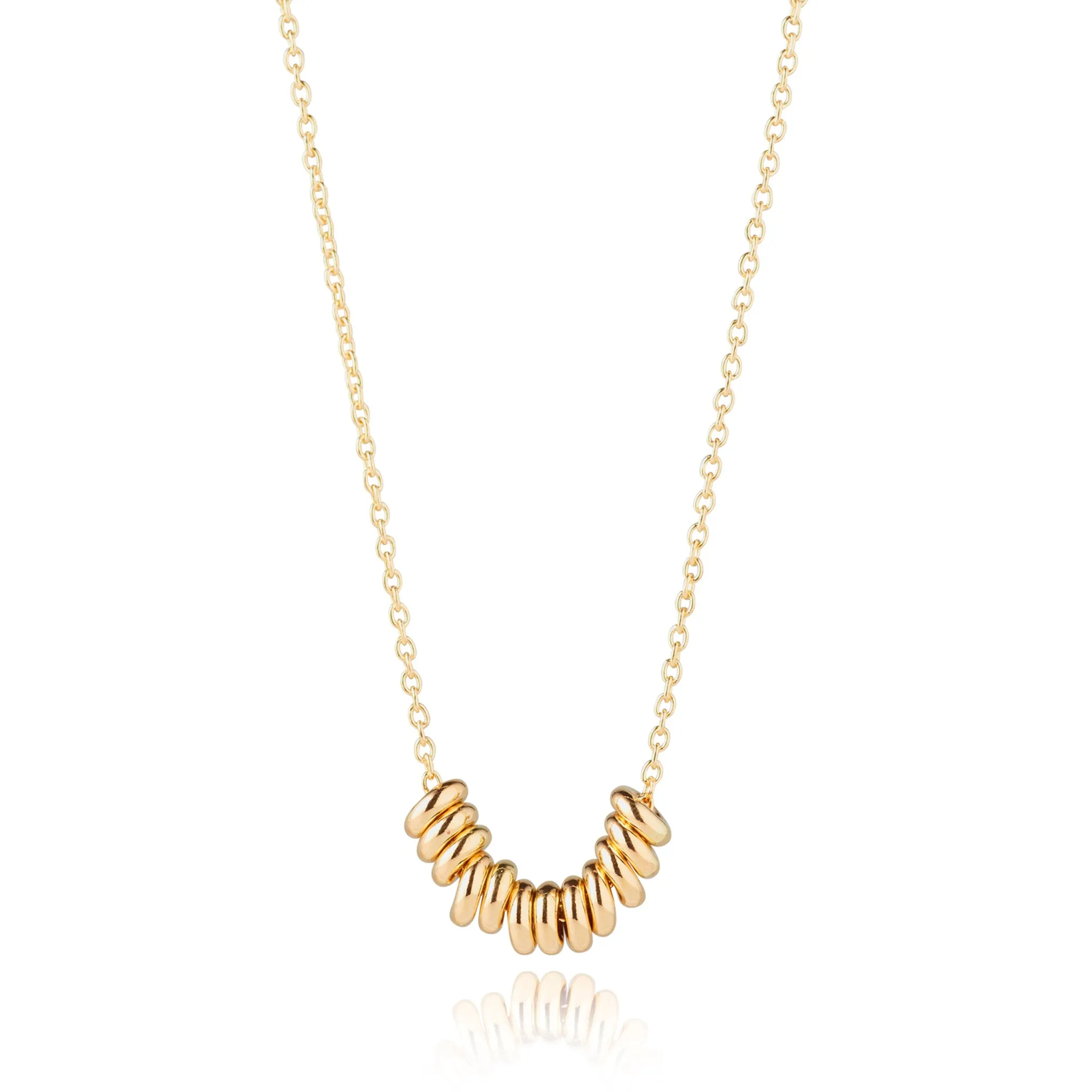 9kt Gold Multiple Circles Pendant Necklace