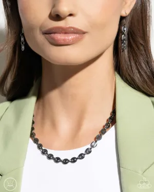 Abstract Advocate - Black - Chain Paparazzi Choker Necklace