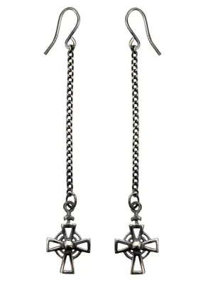 AC Drop Earrings - Oxidised