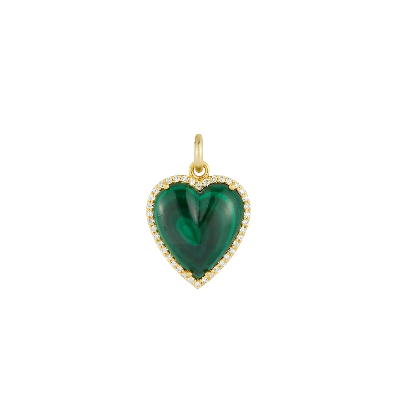 Alana Heart Charm - Malachite and Diamond