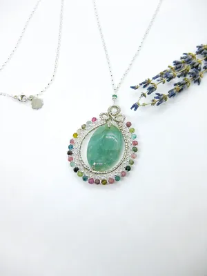Alyssa: Aquamarine Long Necklace - n589oak