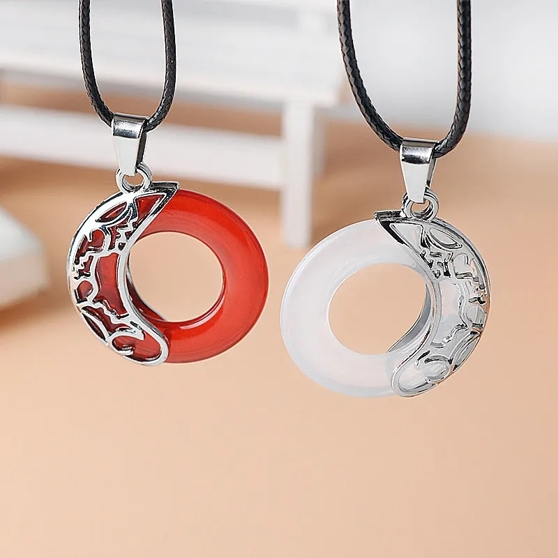 Anime Tian Guan Ci Fu Necklace Hua Cheng Cosplay Xie Lian Moonlight Pendant Choker Necklaces Couple Jewelry Valentine's Day Gift