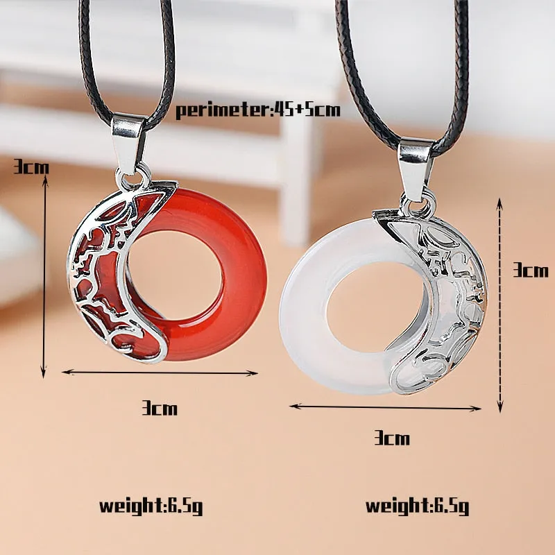 Anime Tian Guan Ci Fu Necklace Hua Cheng Cosplay Xie Lian Moonlight Pendant Choker Necklaces Couple Jewelry Valentine's Day Gift