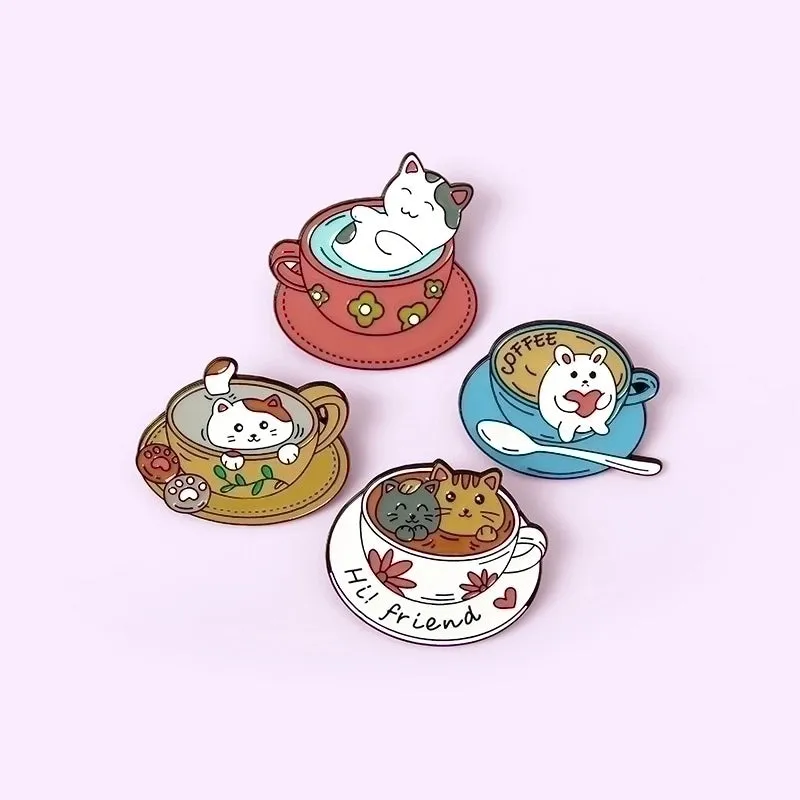 Cute Pin Cat Alloy Enamel Unisex Brooches