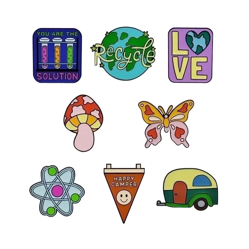 Fashion Pin Heart Shape Flower Butterfly Alloy Enamel Unisex Brooches