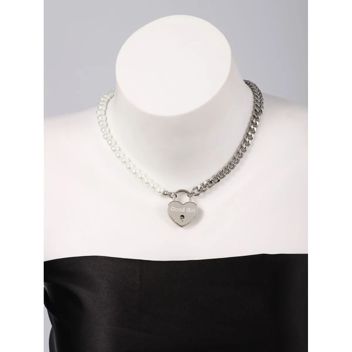 Good Girl and Master Heart Lock Key Pendant Necklaces