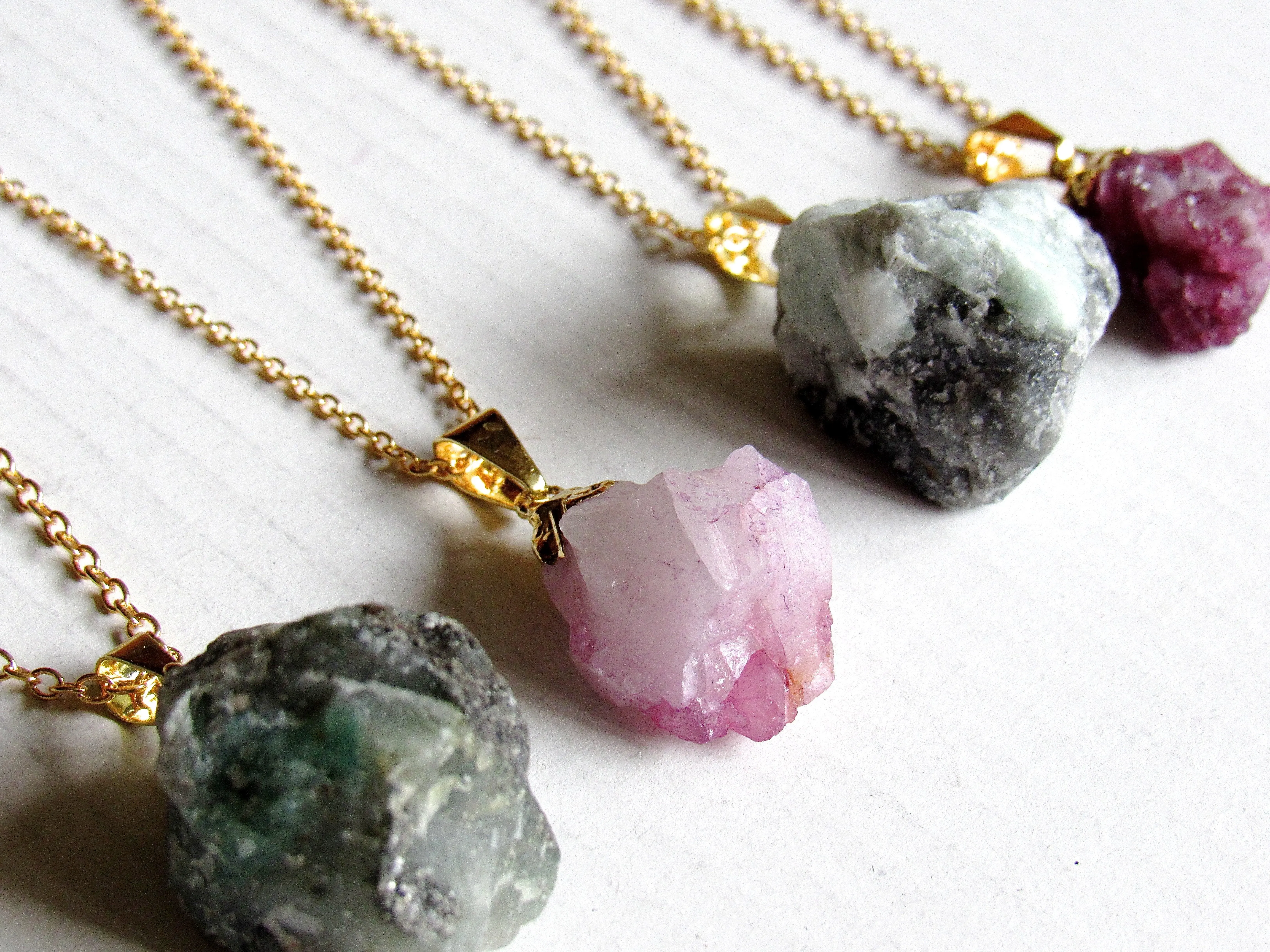 Green Emerald Stone Necklaces