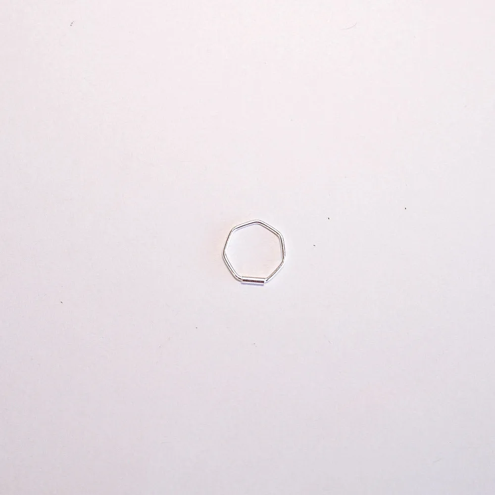 Hex Simple Sterling Silver Nose Rings