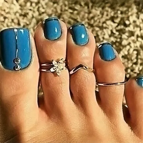 IPARAM 3pcs/set Retro Bohemia Foot Rings Female Carved Flower Tibetan Silver Color Toe Rings Open Cuff Boho Beach Jewelry