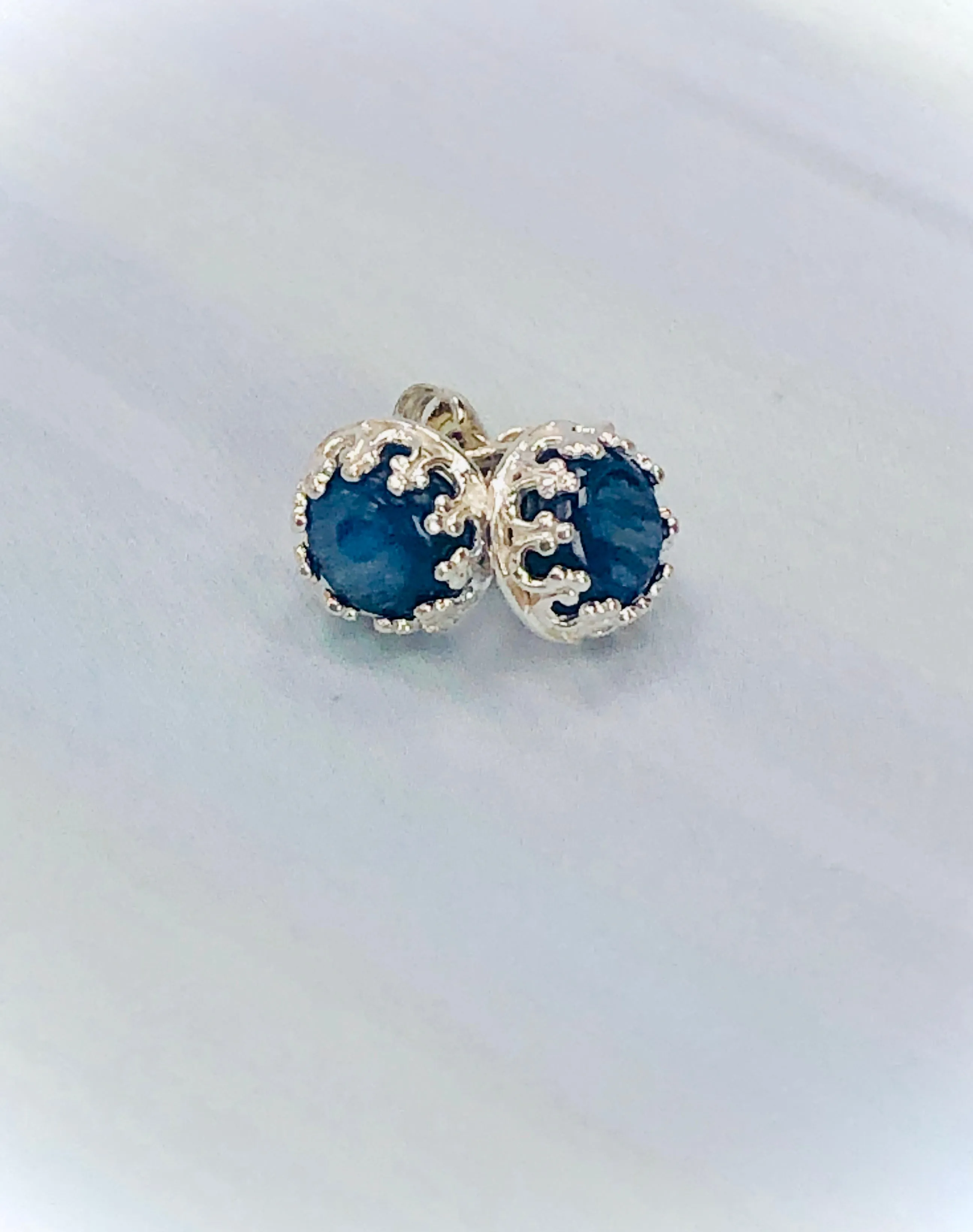 Kyanite Stud Earrings, Dainty KyanitePost earrings, handmade jewelry