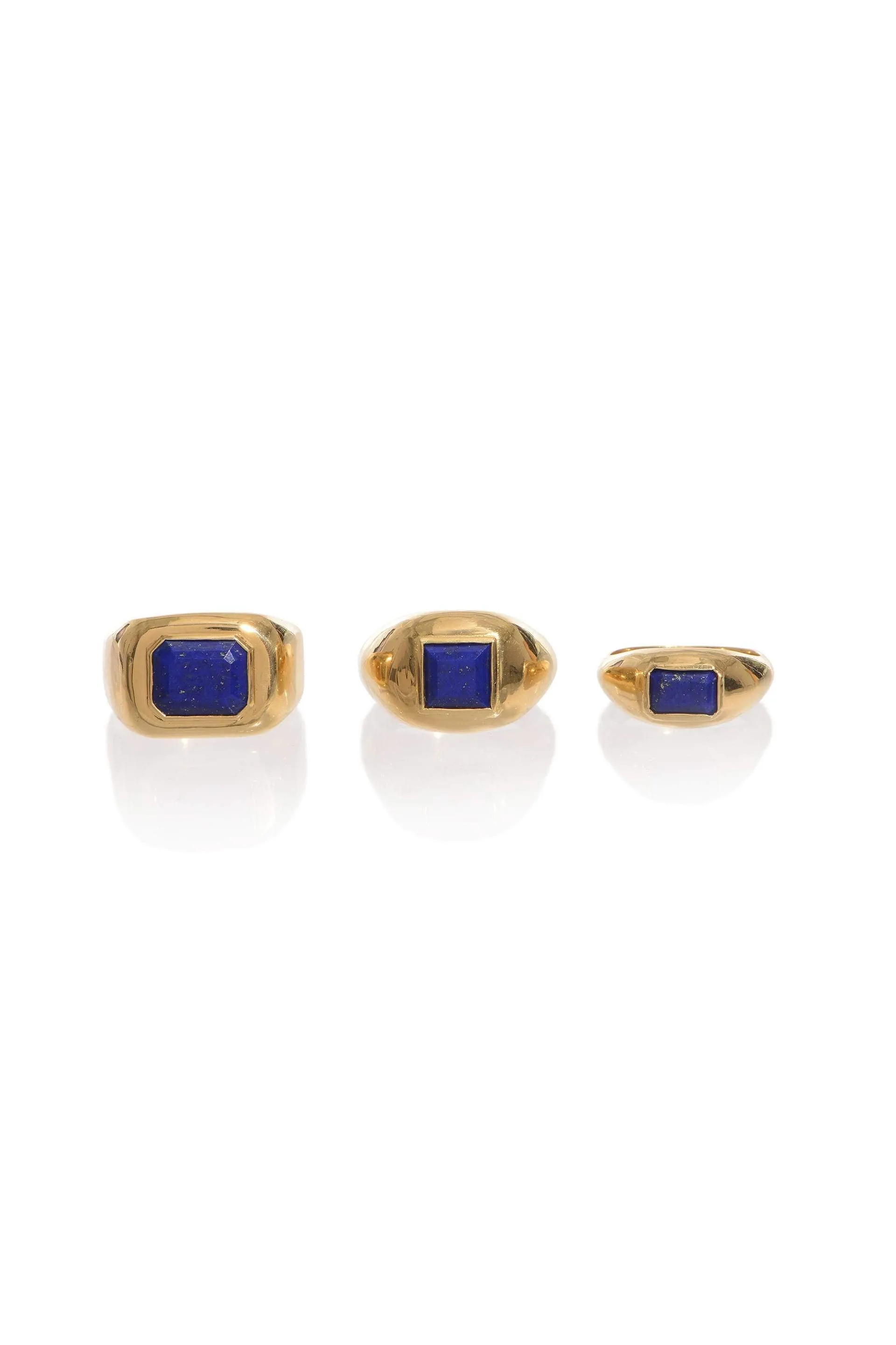 Large Ring in 18K Yellow Gold & Lapis Stone