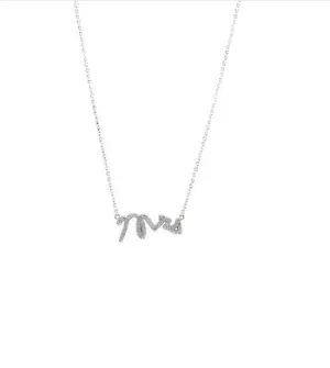Mrs Pave' Crystal Silver Necklace