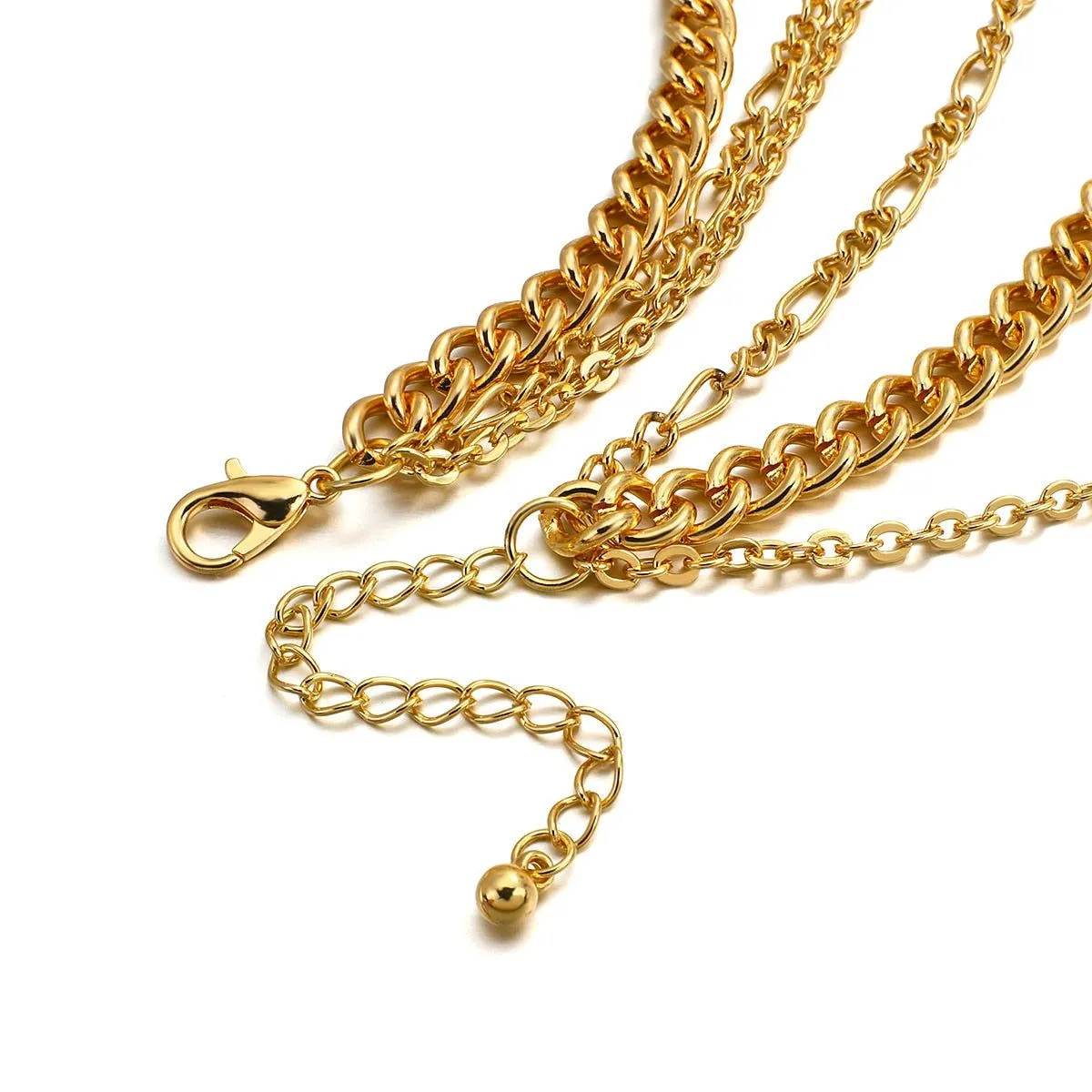 Multi-Layer Golden Color With Big Heart Pendant Necklaces Charm Jewelry LOS0348