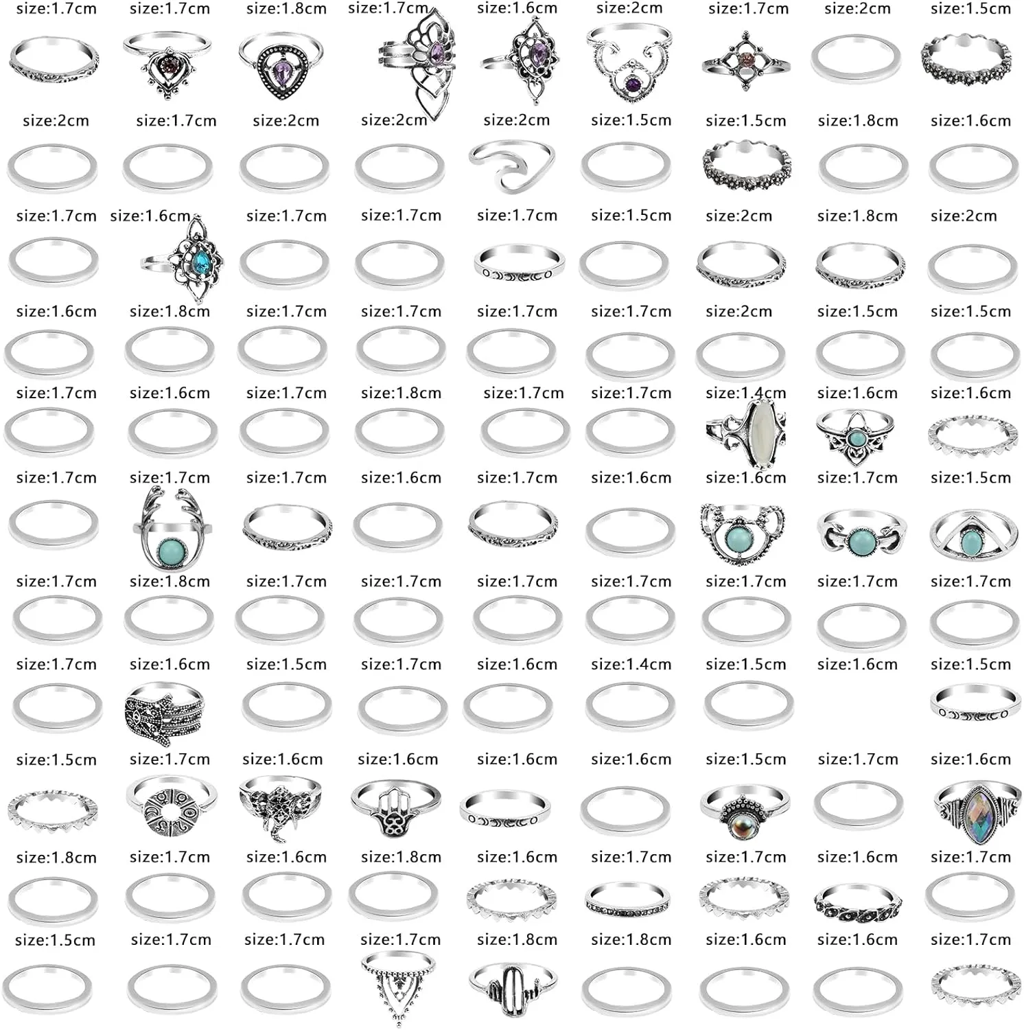 ONESING 69-99 Pcs Knuckle Rings for Women Stackable Rings Set Silver Rings Gold Bohemian Retro Vintage Joint Finger Rings Hollow Carved Flowers Knuckle Midi Rings