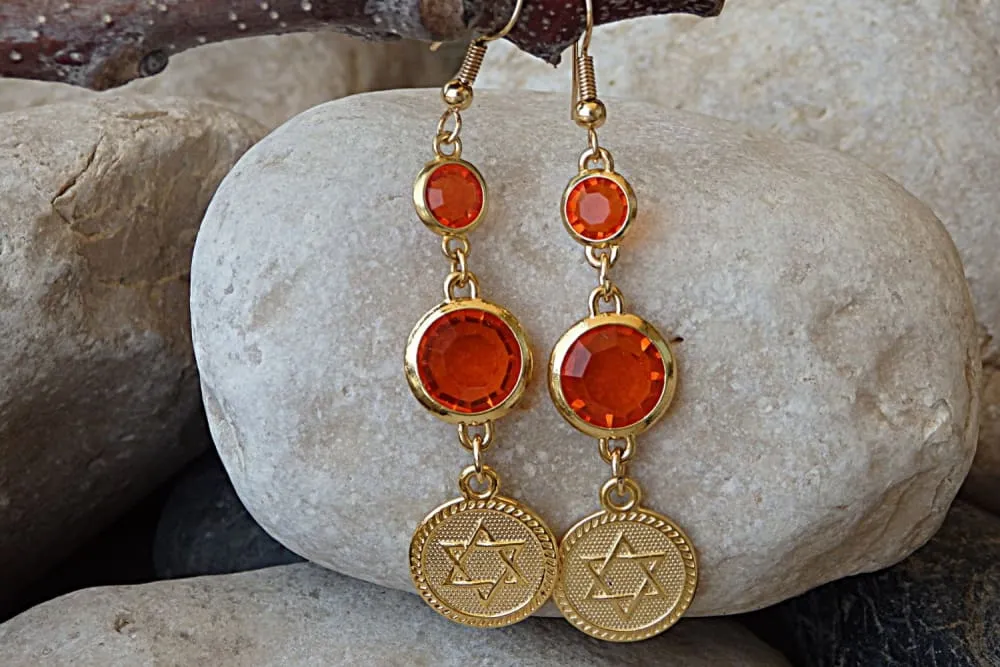 Orange Dangle Earrings