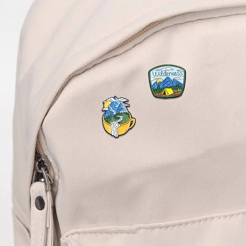 Pastoral Landscape Alloy Enamel Plating Unisex Brooches