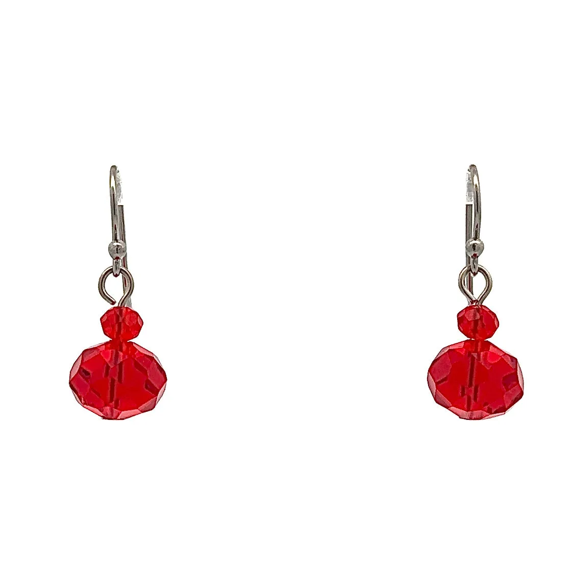 Short Earrings - Translucent Red Crystal