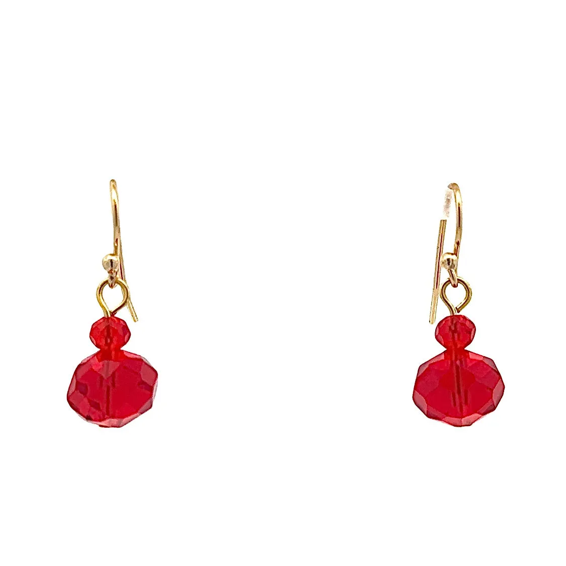 Short Earrings - Translucent Red Crystal