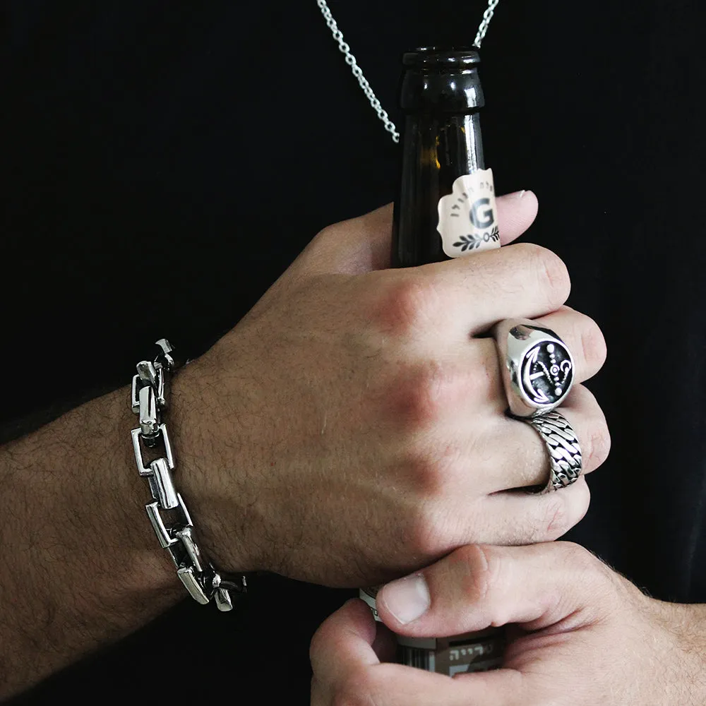 Silver Retro Box Chain Bracelet