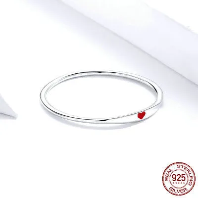 Simple Heart Engrave Rings