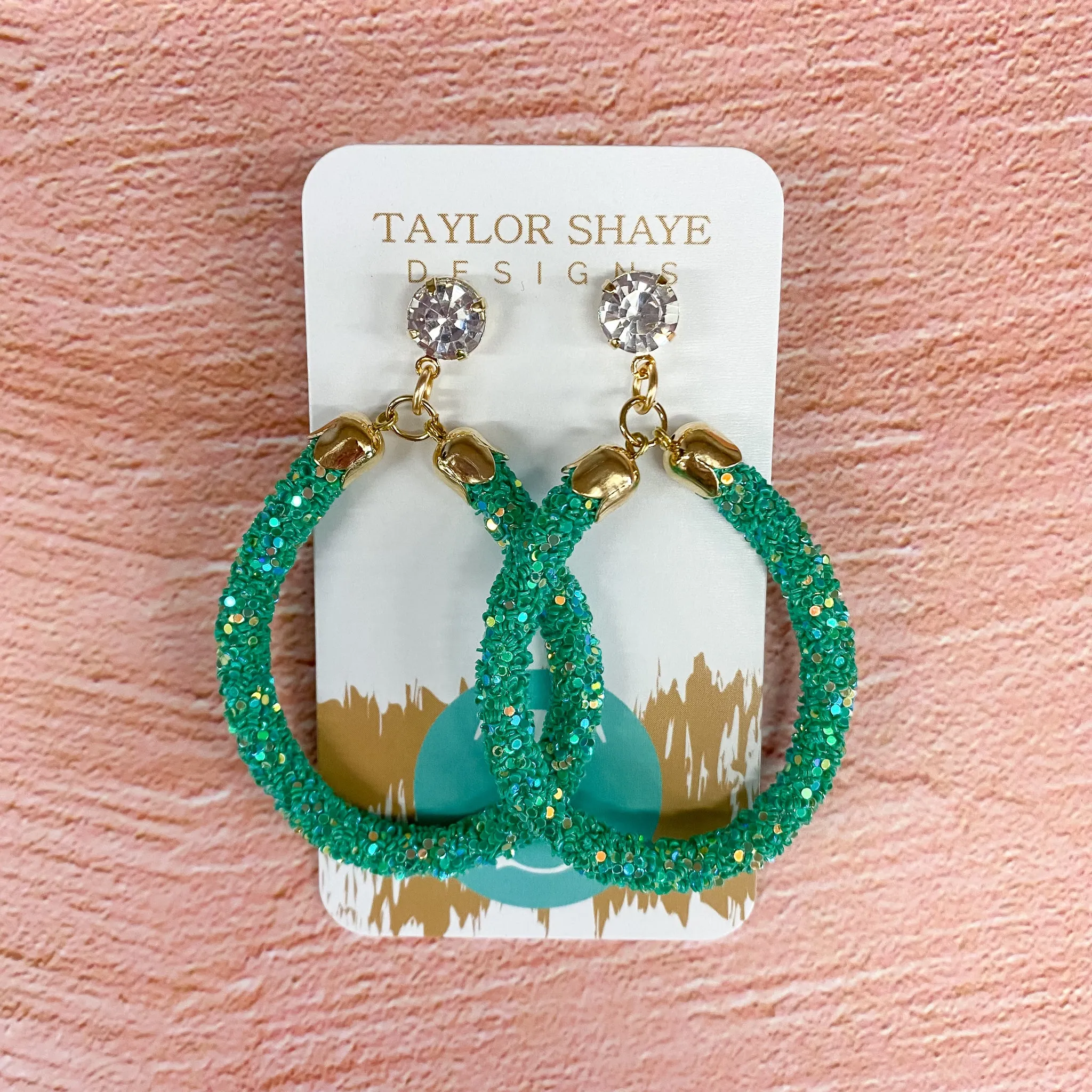 Spring Glitter Teardrops - Teal/Green by Taylor Shaye