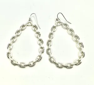 Teardrop and Chain Earrings