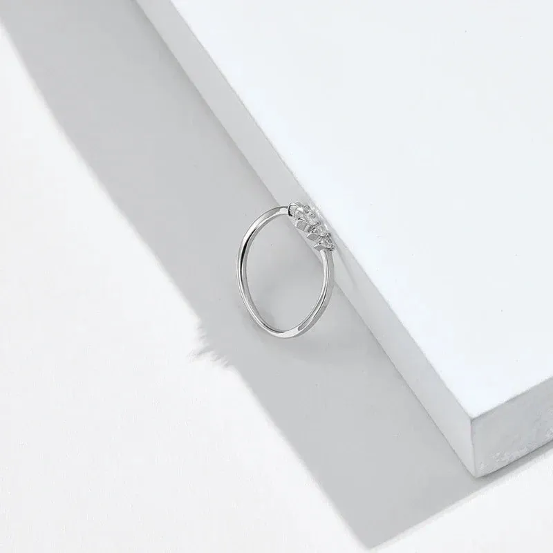 Trumium Origal 925 Sterling Silver Rings Christian Religious Cross Classical Simple Plain Ring gift for Women Never Rust