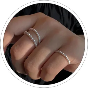 Vintage Pearl Rings - Cute & Dainty Stackable Minimalistic Jewelry for Women