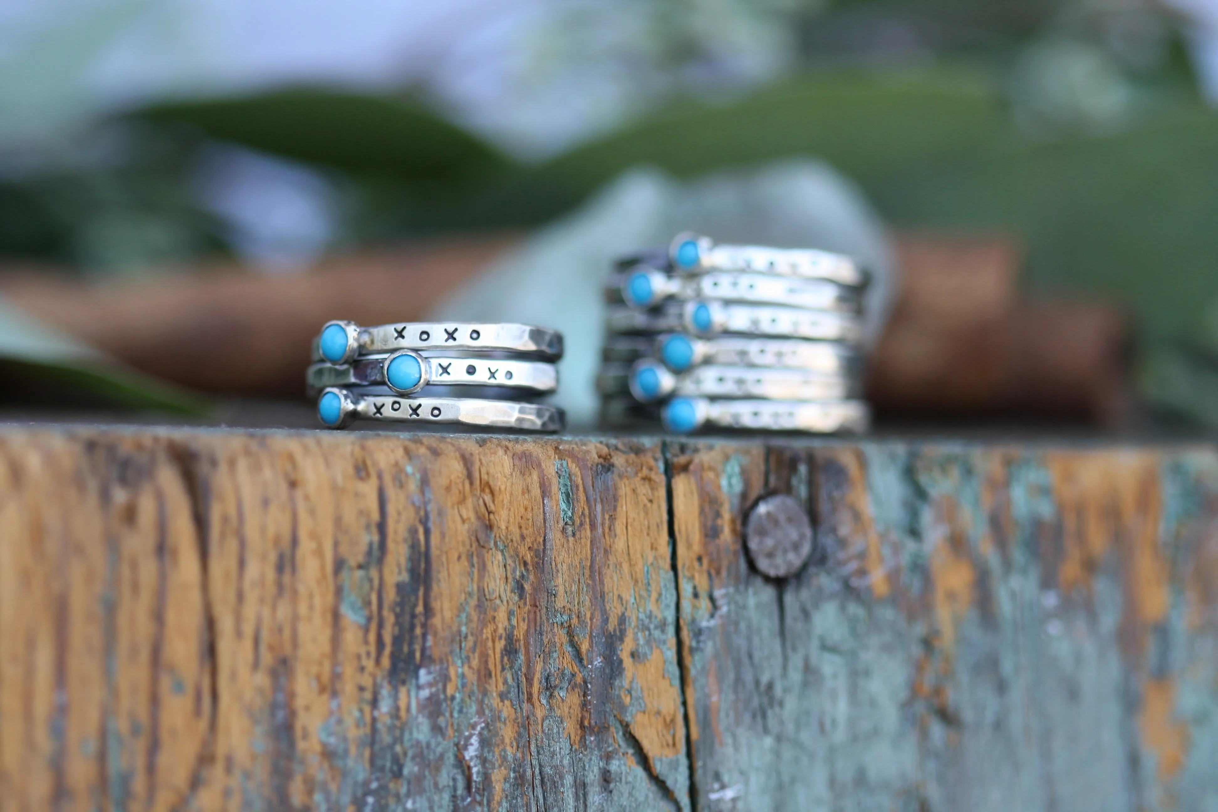 XOXO Turquoise Sterling Silver Stacking Ring